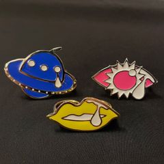 【お得セット】 nana-nana UFO、eye、唇デザイン 2連リング 3個セット