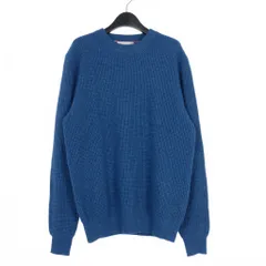 ブルネロクチネリ BRUNELLO CUCINELLI カシミヤ ワッフル クルーネック ニット セーター 52 ブルー 青