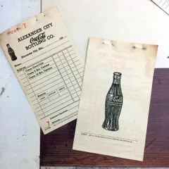 236・R-1113　ヴンテージ　コカコーラ　伝票 　10組　20枚　1950年代　ジャンクジャーナル　紙もの　ハンドメイド　古い紙　スクラップ　コラージュ　海外　レア　コレクション　素材　海外紙もの　おすそ分けファイル　雑記帳