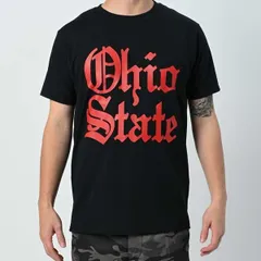 [tee-009/03BLACK]FRUIT OF THE LOOMフルーツオブザルーム tシャツ TEEシャツ プリントロゴ　OHIOメンズアメカジ カレッジプリント黒半袖Tシャツ