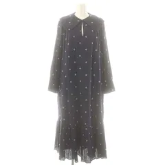 ヌキテパ NE QUITTEZ PAS! Cotton Gauze Full Embroidery Frill Collar Dress ワンピース ロング 刺繍 長袖 S ネイビー /HK ■OSのサムネイル