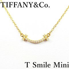☆美品☆ ティファニー TIFFANY&Co. Tスマイル ミニ ネックレス ダイヤモンド 750 YG 46cm 2.3g