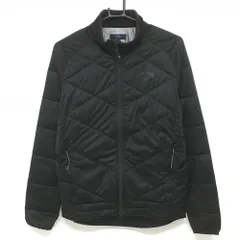 【美品】キャロウェイ 中綿ジャケット 黒 ストライプ ネック毛羽立ち少 メンズ M ゴルフウェア Callaway