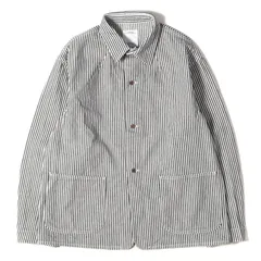 美品 visvim ビズビム カバーオール 22SS ヒッコリーデニム ジャケット SS COVERALL HICKORY UNWASHED インディゴ アウター シンプル カジュアル ブランド 着回しのサムネイル