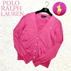 POLO RALPHLAUREN ポロラルフローレン Vネックカーディガン ロゴ刺しゅう ホース刺しゅう はおりS-M