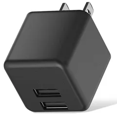 エレコム スマホ充電器 AC充電器 USBポート×2 2.4A出力 コンパクト キューブ型 ブラック ケーブルクリップ スマホ タブレット 家庭用コンセント 高出力 USB Type-A MPA-ACU11BK  【普通郵便にて5営業日以内発送】