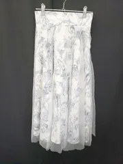 ◇ Θ tocco closet トッコ クローゼット 花柄 ロング丈 チュール スカート サイズM ブルー系 ホワイト系 レディース E  【1508060003959】