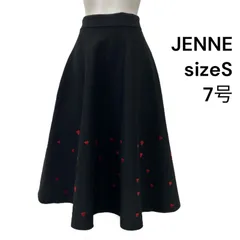 Jenne ジェンヌ♥️ハート刺繍♥️フレアスカート Sサイズ 黒 ハート刺繍ニットスカート｜JENNE(ジェンヌ)公式通販：パリ