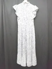 ◇ ◎ tocco closet トッコ クローゼット 総柄 フレンチスリーブ 膝下丈 ワンピース サイズM ライトブルー系 レディース P  【1407100047734】