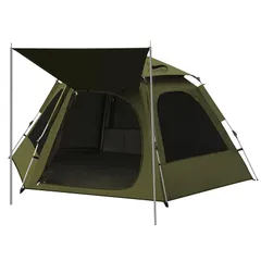 【在庫セール】DesertFox テント 2-3人用 ワンタッチ コンパクト軽軽量 撥水加工素材 自立式 二重層構造 4シーズン 簡単設営 初心者向け UVカット 通気防風防雨 収納袋付きLJ-DH (スタイルA, グリーン) 0