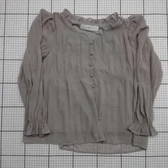 ◇ ⊇ tocco closet トッコ クローゼット レース加工 長袖 ブラウス サイズM グレー系 レディース ▽ E  【1509100031352】