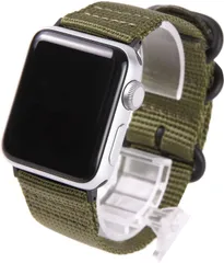 Apple Watch 対応ベルト コンパチブル 時計バンド NATOベルト アップルウォッチ交換ストラップ iWatch 38mm 40mm 41mm 42mm 44mm 45mm Watch S [グリーン(黒バックル)] [38mm/40mm/41mm]