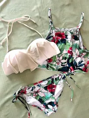 ビキニ　フラワープリント　3点セット