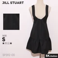★美品★ JILL STUART ジルスチュアート ワンピース ミニ丈 ノースリーブ ギャザー切替 シンプルモード 　ブラック　 【SP392-00】 送料無料　古着　レディース