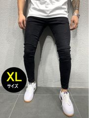 ブラック 黒　XL　メンズ デニム スキニーパンツ ストレッチ　Gパン