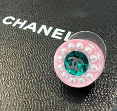 レア品 シャネル レジン ピアス 【CHANEL】 クリアー ココマーク 16K ピンク