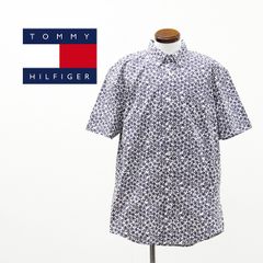 送料無料 アウトレット TOMMY HILFIGER トミーヒルフィガー メンズ トップス クラシックフィット 半袖 ボタンシャツ 夏 #1385630 WP116ヤ XL ホワイト/ネイビー