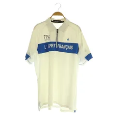 ルコックスポルティフ le coq sportif GOLF COLLECTION ポロシャツ 半袖 ハーフジップ プリント 刺繍 LL ホワイト /MY ■OS