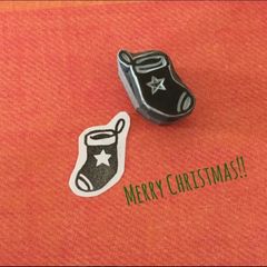 【クリスマス＊オーナメント②】靴下☆星 はんこ