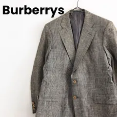Burberrys　バーバリー　ジャケット　チェック　金ボタン　グレー　麻