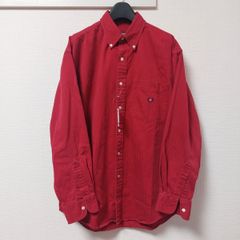 ラルフローレン RALPH LAUREN チャップス CHAPS ヘリンボーン素材 長袖シャツ BDシャツ サイズM コットン 赤 レッド 06C3102
