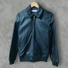 Sサイズ MANUFACTURE OPEN YARD ラムレザー 細身 ライダース ジャケット ブラック
