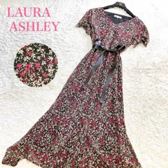 美品 LAURA ASHLEY ローラアシュレイ ロングワンピース 細見え 花柄 総柄 大きいサイズ XL 13号