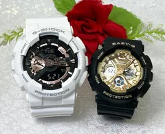 恋人たちのGショックペアウォッチ G-SHOCK BABY-G ペア腕時計 カシオ 2本セット  アナデジ GA-110RG-7AJF  BA-130-1A3JF ラッピング無料 メッセージカード手書きします   夫婦 カップル
