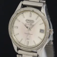 ⭐️クリスタルセブン23石ディデート⭐️ガラス.リューズオリジナルオーバーホール済み シチズン クリスタルセブン 23石 ACSS 2808-T Cal.5203 自動巻 OH済 昭和42