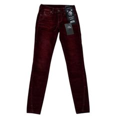 未使用にちかい　DIESEL ディーゼル コーデュロイスキニーパンツ 赤  ストレッチパンツ レディース サイズ24 XSサイズ