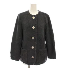 イヴサンローラン YVES SAINT LAURENT ノーカラージャケット ニット ウール混 長袖 ラメ M グレー STT6A827 /YM ■GY18 ■MTのサムネイル