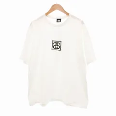 ステューシー STUSSY SS LINK LOGO Tシャツ 半袖 ロゴ刺繍 XL 白 ホワイト /JS IBO64