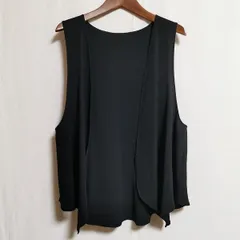 #snc 詩仙堂 ヒトシタムラ ベスト・ジレ ちりめん 無地  黒 レディース [902473]