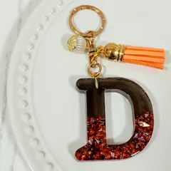 イニシャルキーホルダー レジン P-4 「D」