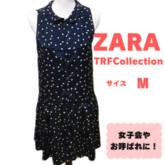【夏の大幅値下げセール！】ZARA TRFcollection ノースリーブワンピース 黒 ドット柄 Ｍ サイズ  最終値下げ！
