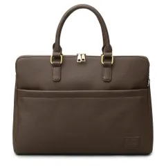 ☆ DARKBROWN-A ☆ SYNTHETIC LEATHER BRIEFCASE ビジネスバッグ メンズ ブリーフケース レディース 通勤 通学 a4 オフィス カジュアル 出張 大容量 お仕事 鞄 パソコン カバン シンプル 無地 書類かばん