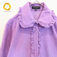 エトロ ETRO ヴィンテージ フリル コーデュロイ ブラウス パープル系 854061のサムネイル