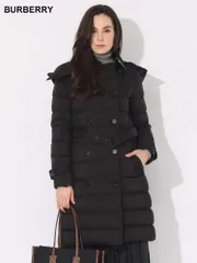 BURBERRY (バーバリー) ナイロン フーデッド パファーコート BBL8044680 ブランド レディース アウター (ブラック)
