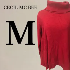 【美品】 セシルマクビー タートルネック ニット セーター M 赤 レッド あ