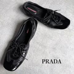 極美品✨プラダ フラットシューズ スポーツ バレエ ブラック ロゴ 36 極美品✨プラダ フラットシューズ スポーツ バレエ ブラック