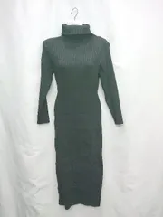 ◇ ⊇ JULIA BOUTIQUE タートルネック リブニット 長袖 ロング丈 ワンピース サイズ表記なし ブラック レディース E  【1503050046299】