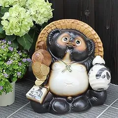 ゆ*ゃ様 タヌキの置物信楽焼 無疵68cm ◎250303-06