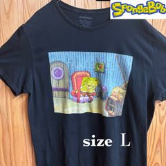 【古着】スポンジボブ(nickelodeon)半袖Tシャツ L 黒 USA製 アメリカ古着 ニコロデオン アニメTシャツ ヴィンテージ