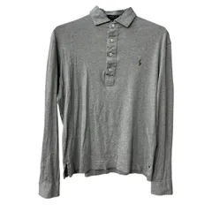 POLO RALPH LAUREN 長袖 ポロシャツ M グレー ポロ ラルフローレン 古着卸 アメリカ仕入 a707-5910