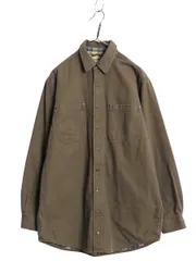 【お得なクーポン配布中!】 エルエルビーン ダック 長袖 シャツ メンズ M / 古着 長袖シャツ チェック フランネル ライナー付き ジャケット ワーク アウトドア 無地 