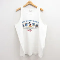 XL/古着 ビンテージ タンクトップ メンズ 00s ディズニー ミッキー 刺繍 大きいサイズ クルーネック 白 ホワイト 25jul17 中古