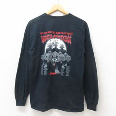 M/古着 長袖 ビンテージ Tシャツ メンズ 00s ウルフパック コットン クルーネック 黒 ブラック 25jun06 中古