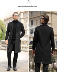 チェスターコート メンズ コートロング 冬服 トレンチコート ビジネスコート ウールコート 大きいサイズ アウター 厚手 防寒 黒