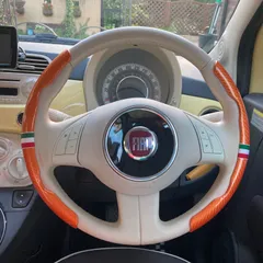 No.559  FIAT500ステアリングカバー　光沢オレンジのサムネイル
