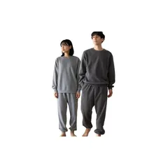 【新品】 [Nutopia] スウェット 裏起毛 メンズ 上下セット 秋冬 ルームウェア ゆったりシルエット 男女兼用 部屋着 セットアップ 防寒 柔らか 裏フリース チャコール4L 1